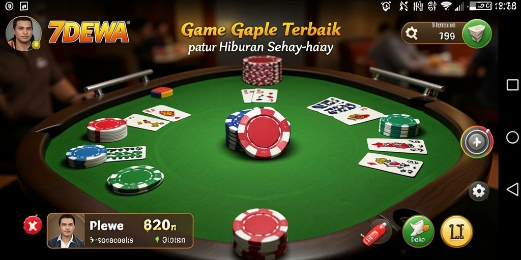 Screenshot 7DEWA menampilkan gameplay Gaple yang seru.