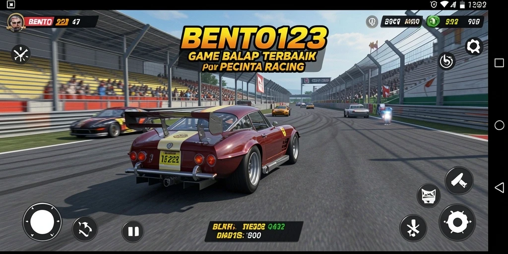 Screenshot gameplay BENTO123 yang menunjukkan aksi balap mendebarkan.