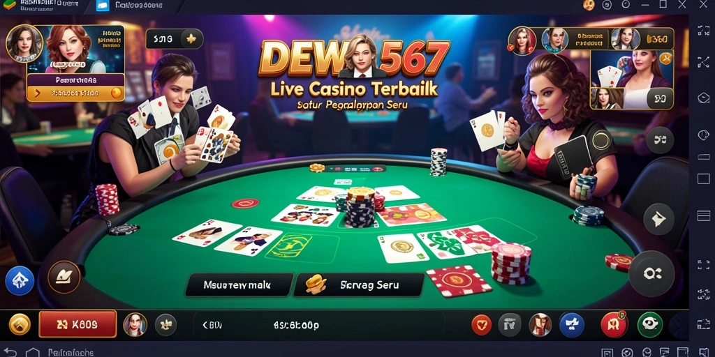 Screenshot utama DEWI567 menampilkan dealer langsung dan gameplay Live Casino.