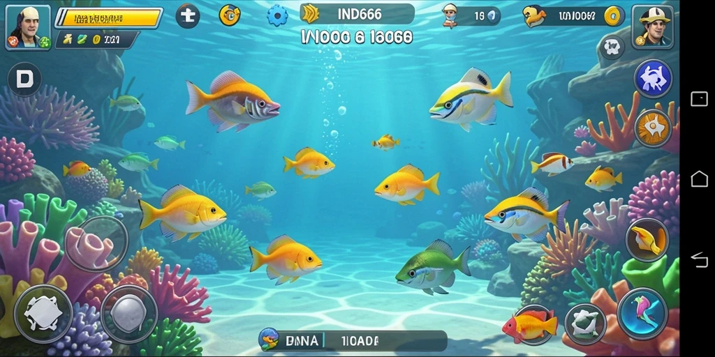 Tampilan gameplay seru Tembak Ikan di IND666.