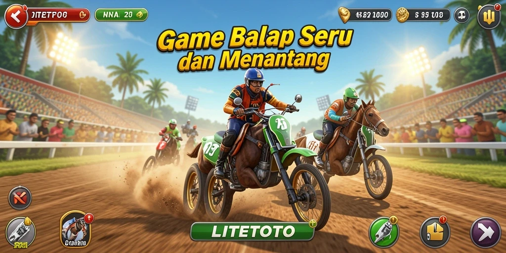 Gameplay balap LITETOTO yang mendebarkan dan penuh aksi.