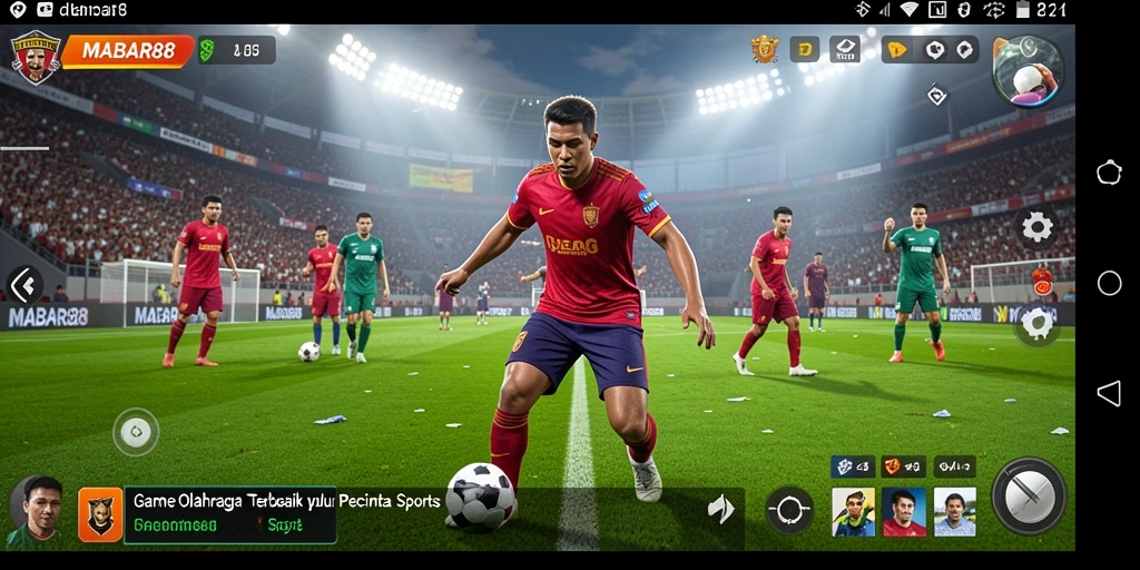 Tampilan gameplay MABAR88 dengan aksi olahraga yang seru.
