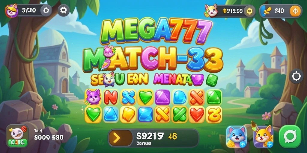 Screenshot memperlihatkan gameplay seru MEGA777 yang penuh warna.