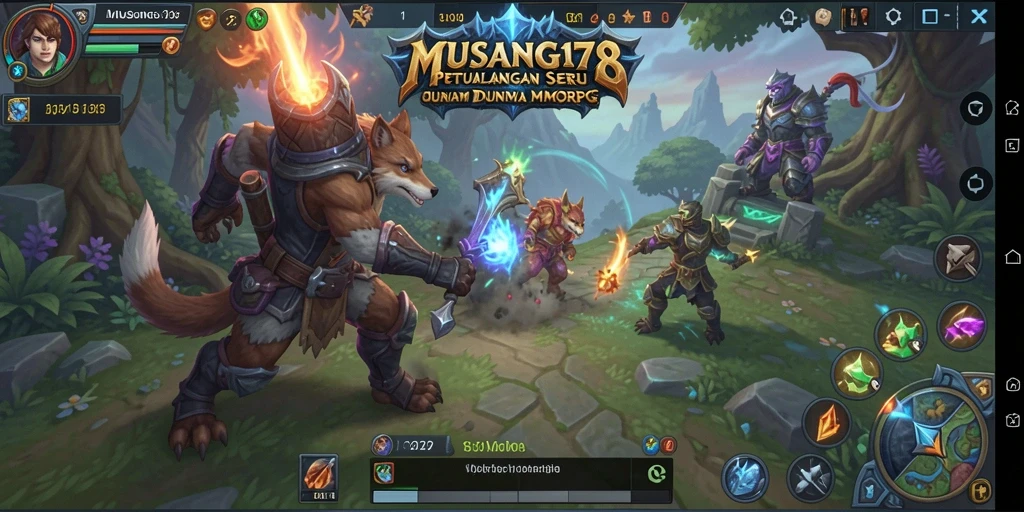 Screenshot utama MUSANG178 menampilkan aksi seru dalam pertarungan MMORPG.
