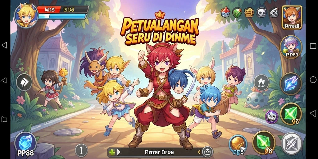 Gameplay seru dalam PP88 dengan karakter-karakter anime favorit.