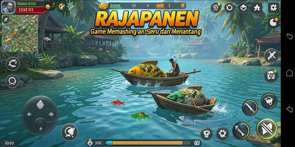 Gameplay RAJAPANEN dengan pengalaman memancing yang seru.