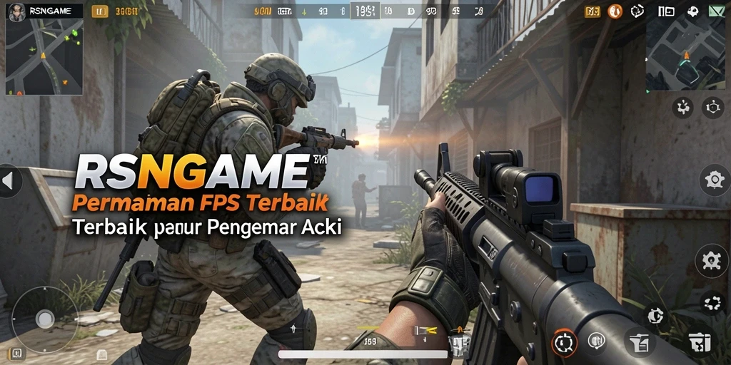 Gameplay RSNGAME yang intens dalam pertempuran FPS.