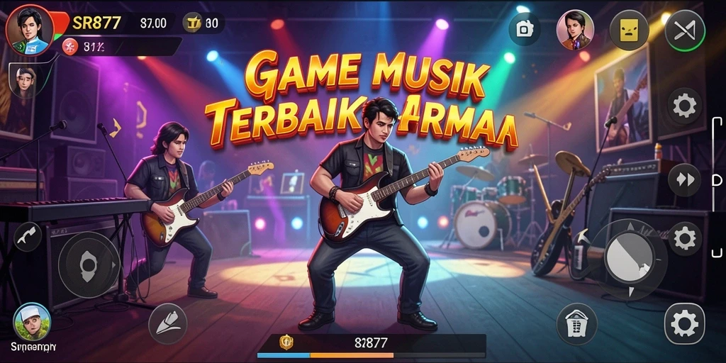 Screenshot SR877 menampilkan pemain yang sedang asyik mengikuti irama musik.