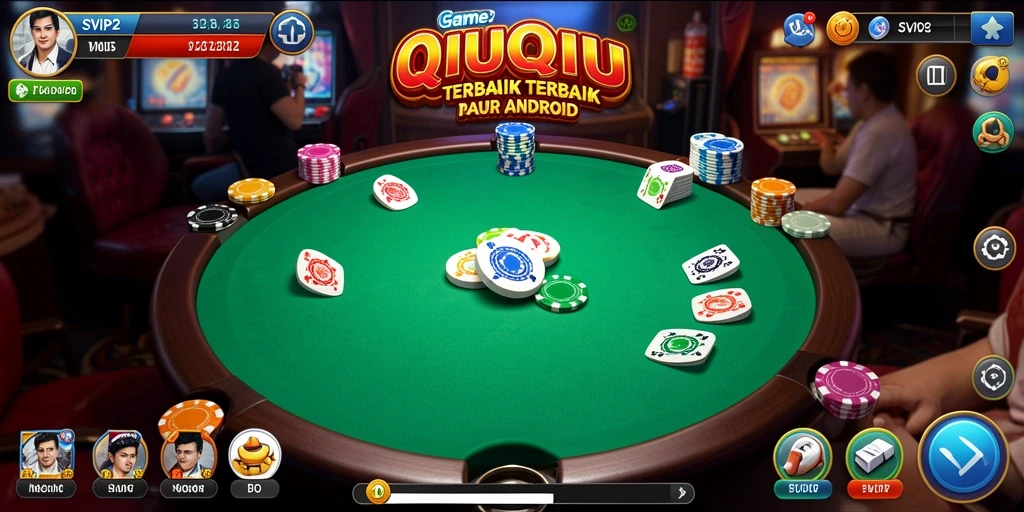 Screenshot SVIP2 menampilkan aksi seru dalam permainan QiuQiu.